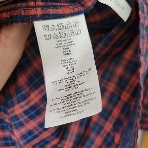 Michael Kors Classic Fit Plaid Button Down Shirt S Blue Pink - Picture 5 of 7